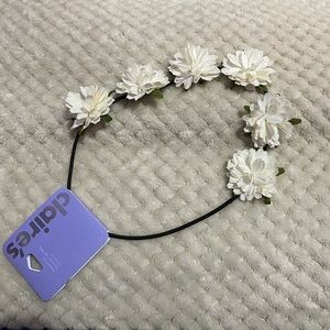 White flower headband